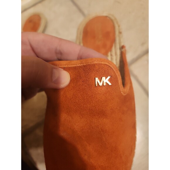 Michael Kors "Kendrick" Coral Leather & Suede Slip-on Espadrille Flats Size 7.5 - Picture 4 of 8